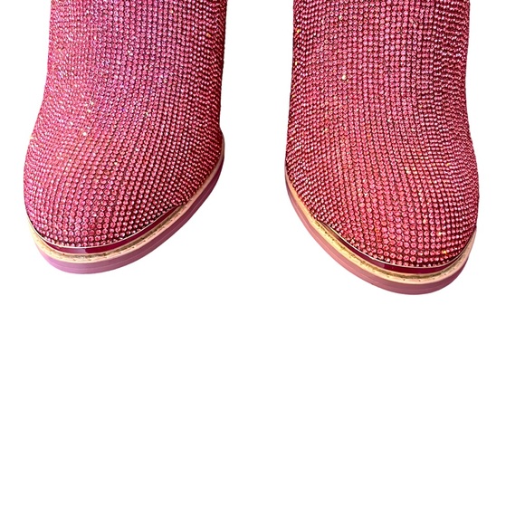 Club Exx Pink Rhinestone Sheriff Shine Cowboy Boots, Women’s 9 - Picture 6 of 10